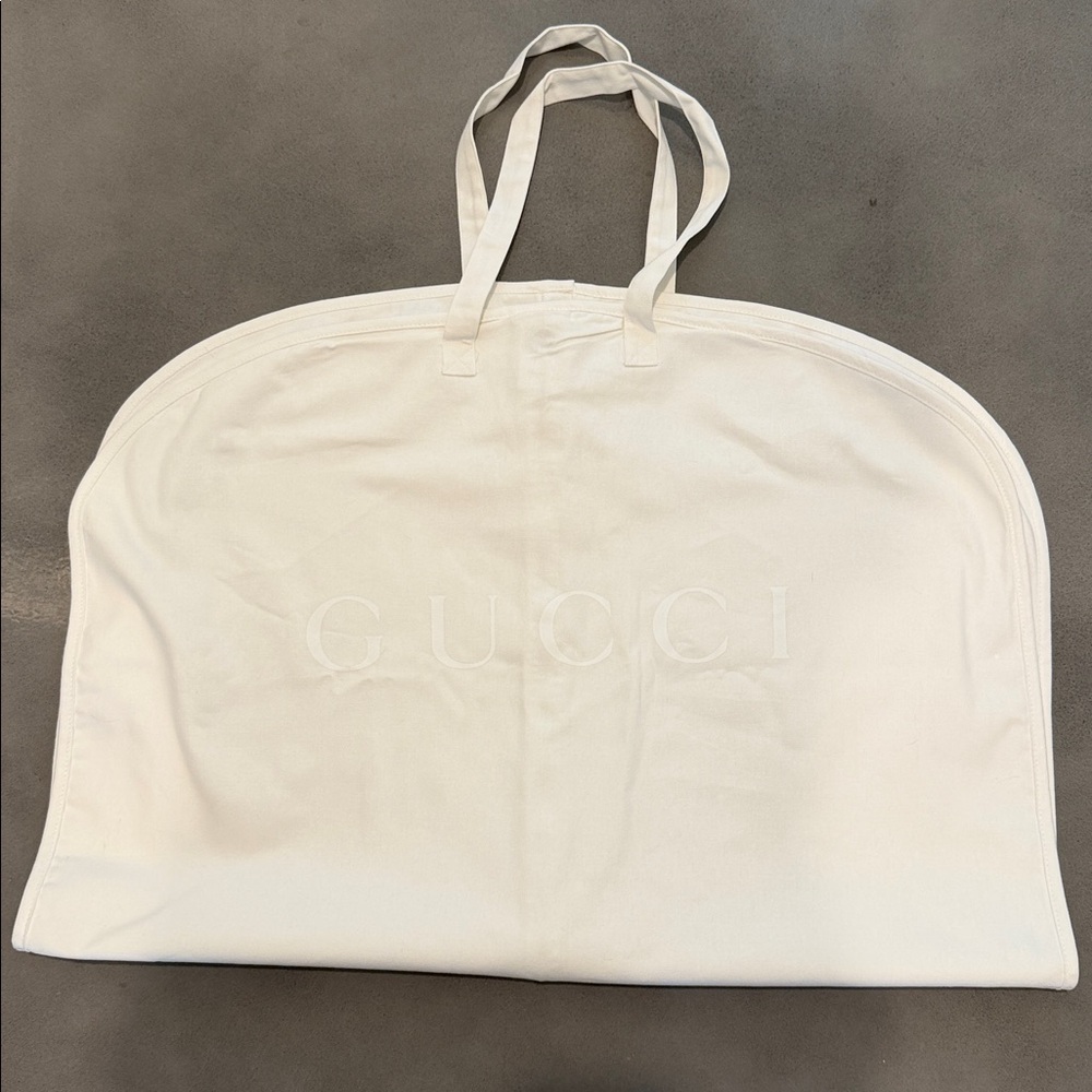 Gucci White Zip-Up Garment Bag